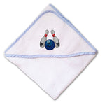 Baby Hooded Towel Bowling Sports D Embroidery Kids Bath Robe Cotton - Cute Rascals