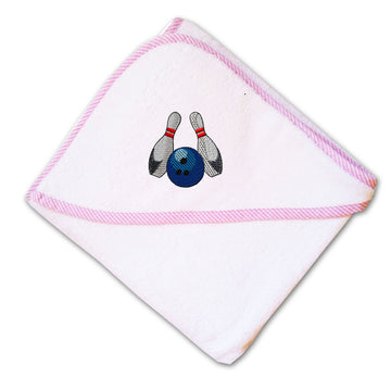 Baby Hooded Towel Bowling Sports D Embroidery Kids Bath Robe Cotton