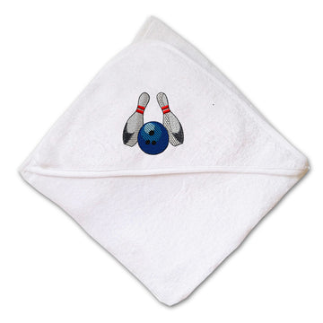 Baby Hooded Towel Bowling Sports D Embroidery Kids Bath Robe Cotton