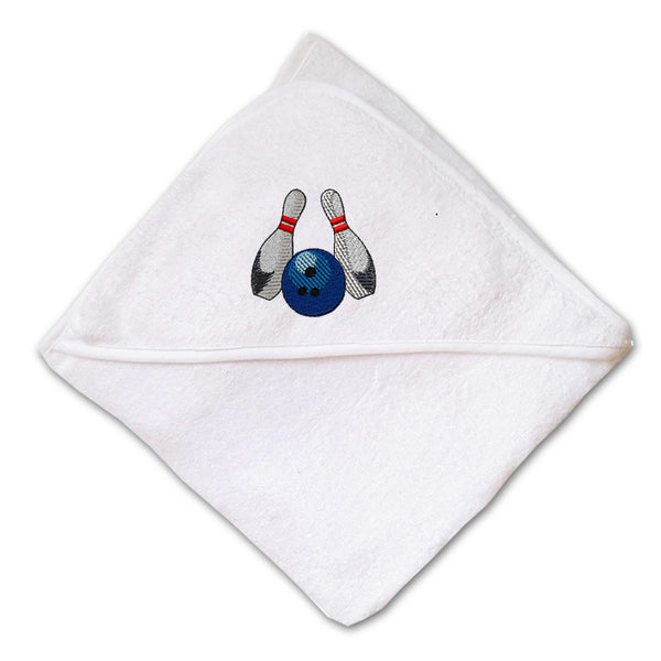 Baby Hooded Towel Bowling Sports D Embroidery Kids Bath Robe Cotton - Cute Rascals