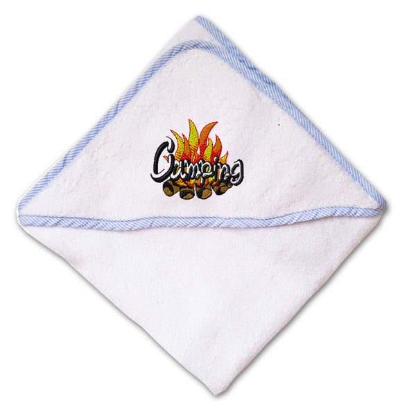 Baby Hooded Towel Camping Style B Embroidery Kids Bath Robe Cotton - Cute Rascals