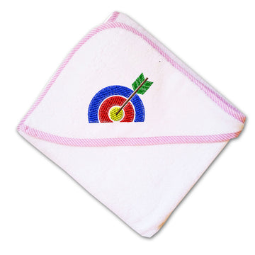 Baby Hooded Towel Sport Archery Bull Eye Target Embroidery Kids Bath Robe Cotton