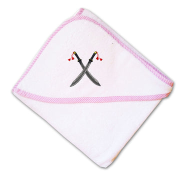 Baby Hooded Towel Chinese Broadsword Embroidery Kids Bath Robe Cotton