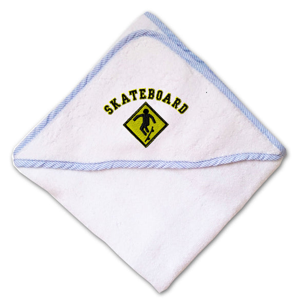 Baby Hooded Towel Skateboard Skateboarder Embroidery Kids Bath Robe Cotton - Cute Rascals
