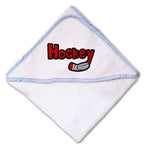 Baby Hooded Towel Hockey Embroidery Kids Bath Robe Cotton - Cute Rascals
