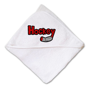 Baby Hooded Towel Hockey Embroidery Kids Bath Robe Cotton