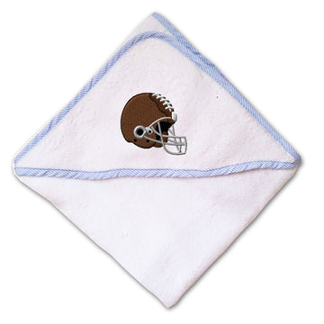 Baby Hooded Towel Sport Football Laces Helmet Embroidery Kids Bath Robe Cotton