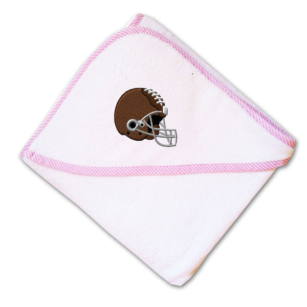 Baby Hooded Towel Sport Football Laces Helmet Embroidery Kids Bath Robe Cotton - Cute Rascals