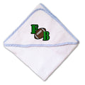 Baby Hooded Towel Sport Football Logo Cb Green Embroidery Kids Bath Robe Cotton