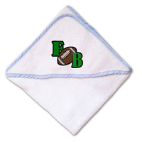 Baby Hooded Towel Sport Football Logo Cb Green Embroidery Kids Bath Robe Cotton - Cute Rascals