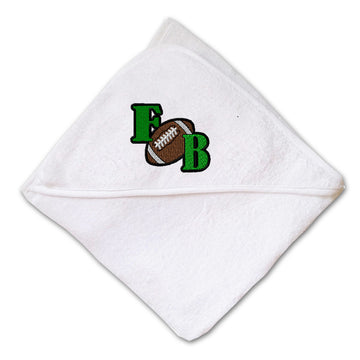 Baby Hooded Towel Sport Football Logo Cb Green Embroidery Kids Bath Robe Cotton