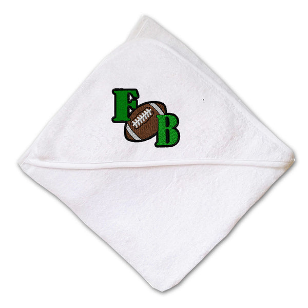 Baby Hooded Towel Sport Football Logo Cb Green Embroidery Kids Bath Robe Cotton - Cute Rascals