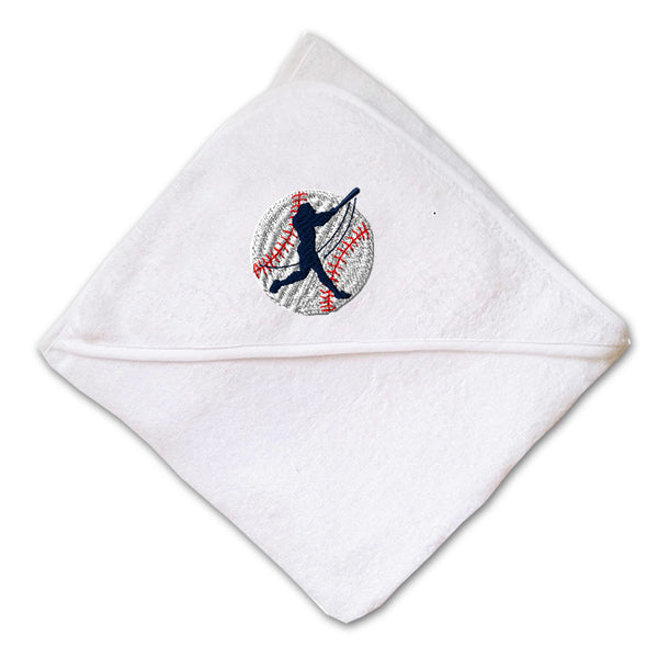 Baby Hooded Towel Sport Baseball Player B Embroidery Kids Bath Robe Cotton - Cute Rascals