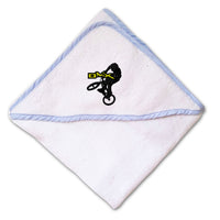 Baby Hooded Towel Sport Bmx Bike Logo Trick Yel Embroidery Kids Bath Robe Cotton - Cute Rascals