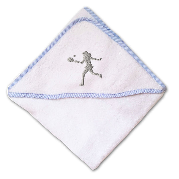 Baby Hooded Towel Tennis Player Girl Embroidery Kids Bath Robe Cotton - Cute Rascals