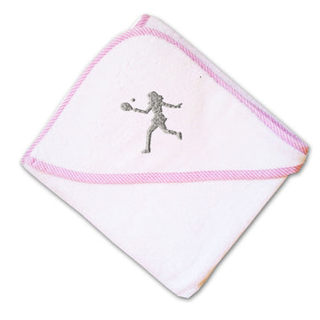 Baby Hooded Towel Tennis Player Girl Embroidery Kids Bath Robe Cotton