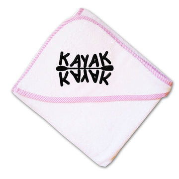 Baby Hooded Towel Black Kayaking Paddle Embroidery Kids Bath Robe Cotton