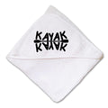 Baby Hooded Towel Black Kayaking Paddle Embroidery Kids Bath Robe Cotton