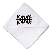 Baby Hooded Towel Black Kayaking Paddle Embroidery Kids Bath Robe Cotton - Cute Rascals