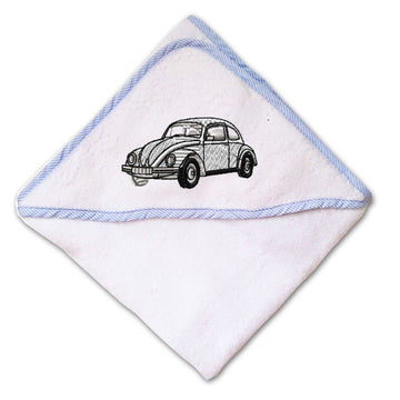 Baby Hooded Towel Classic German Car Embroidery Kids Bath Robe Cotton