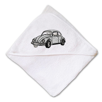 Baby Hooded Towel Classic German Car Embroidery Kids Bath Robe Cotton