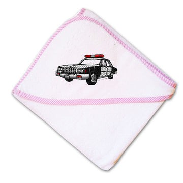 Baby Hooded Towel Police Car Embroidery Kids Bath Robe Cotton