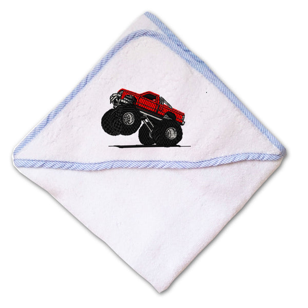 Baby Hooded Towel Big Foot Truck Embroidery Kids Bath Robe Cotton - Cute Rascals