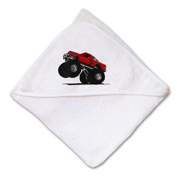 Baby Hooded Towel Big Foot Truck Embroidery Kids Bath Robe Cotton