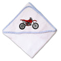 Baby Hooded Towel Red Dirt Bike Style A Embroidery Kids Bath Robe Cotton