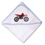 Baby Hooded Towel Red Dirt Bike Style A Embroidery Kids Bath Robe Cotton - Cute Rascals