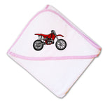 Baby Hooded Towel Red Dirt Bike Style A Embroidery Kids Bath Robe Cotton - Cute Rascals
