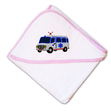 Baby Hooded Towel Paramedic Van Embroidery Kids Bath Robe Cotton