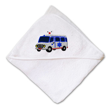 Baby Hooded Towel Paramedic Van Embroidery Kids Bath Robe Cotton