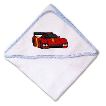 Baby Hooded Towel Red Sport Car Embroidery Kids Bath Robe Cotton