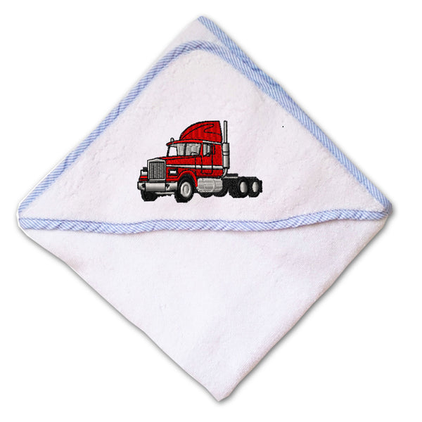 Baby Hooded Towel Red Truck Embroidery Kids Bath Robe Cotton - Cute Rascals