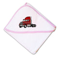 Baby Hooded Towel Red Truck Embroidery Kids Bath Robe Cotton