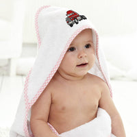 Baby Hooded Towel Red Truck Embroidery Kids Bath Robe Cotton - Cute Rascals