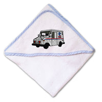 Baby Hooded Towel Mail Truck Embroidery Kids Bath Robe Cotton - Cute Rascals