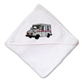 Baby Hooded Towel Mail Truck Embroidery Kids Bath Robe Cotton