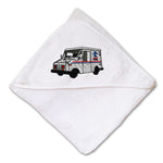 Baby Hooded Towel Mail Truck Embroidery Kids Bath Robe Cotton - Cute Rascals