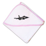 Baby Hooded Towel F-16 Fighting Falcon Embroidery Kids Bath Robe Cotton - Cute Rascals