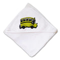Baby Hooded Towel School Bus C Embroidery Kids Bath Robe Cotton