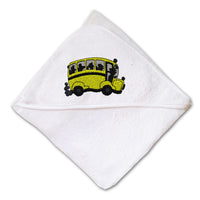 Baby Hooded Towel School Bus C Embroidery Kids Bath Robe Cotton - Cute Rascals