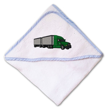 Baby Hooded Towel Freight Truck Embroidery Kids Bath Robe Cotton