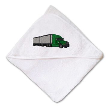Baby Hooded Towel Freight Truck Embroidery Kids Bath Robe Cotton
