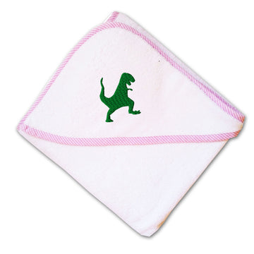 Baby Hooded Towel Dinosaur T-Rex Embroidery Kids Bath Robe Cotton