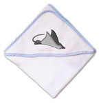 Baby Hooded Towel Stingray Embroidery Kids Bath Robe Cotton - Cute Rascals