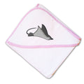 Baby Hooded Towel Stingray Embroidery Kids Bath Robe Cotton