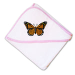 Baby Hooded Towel Monarch Butterfly Embroidery Kids Bath Robe Cotton - Cute Rascals