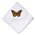 Baby Hooded Towel Monarch Butterfly Embroidery Kids Bath Robe Cotton